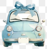 PNG  Cute blue car gift illustration