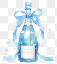 PNG  Elegant watercolor champagne bottle