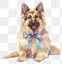 PNG  Watercolor German Shepherd illustration