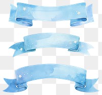 PNG  Watercolor blue ribbon banners