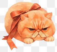 PNG Grumpy cat with red bow