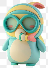 Cute scuba diving penguin illustration