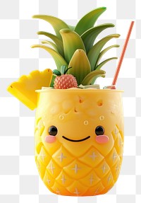 Cute pineapple drink illustration