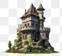 PNG Medieval stone castle, transparent background