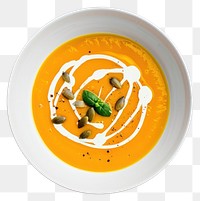 PNG Creamy pumpkin soup with garnish