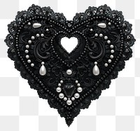 PNG Intricate black lace heart design