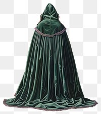 PNG Mystical green hooded cloak illustration