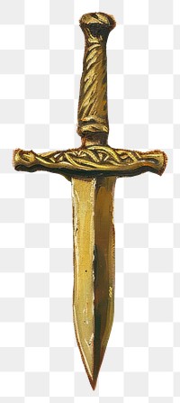 PNG Golden dagger with intricate hilt