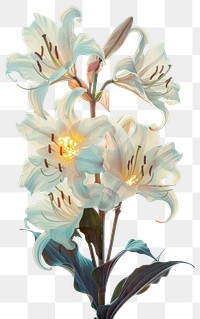 PNG Elegant white lilies illustration