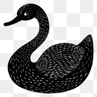 PNG Stylized black swan illustration