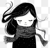 PNG Whimsical girl winter illustration