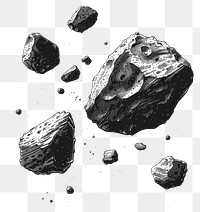 PNG Detailed floating space rocks illustration