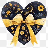 PNG Heart-shaped floral gift illustration