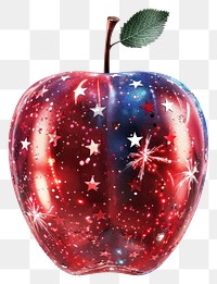 Patriotic apple with starry design