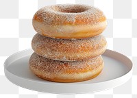 PNG Sugary donuts on white plate