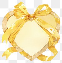 PNG Heart-shaped yellow ribbon frame