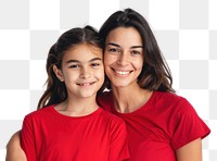 PNG Mother daughter red shirts smiling