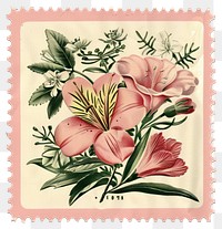 PNG Flowers bouquet postage stamp pattern blossom.