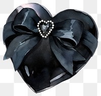 PNG  Elegant black heart gift box