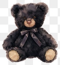 PNG  Adorable fluffy black teddy bear