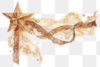 PNG  Elegant festive ribbon star