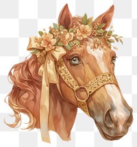 PNG  Elegant horse adorned with flowers