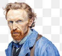 PNG Realistic portrait with intense gaze