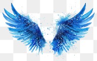 Blue watercolor angel wings illustration