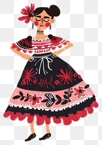 Traditional Mexican folk dress illustration