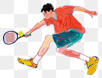 Dynamic tennis player illustration