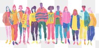 Diverse colorful group illustration