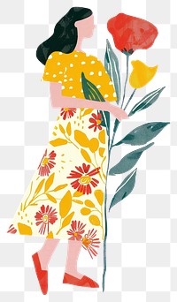 Colorful floral woman illustration