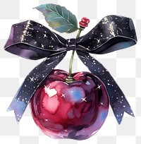 PNG  Elegant apple with ribbon