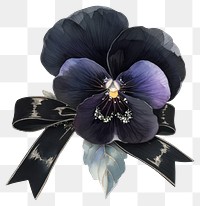 PNG  Elegant black pansy illustration