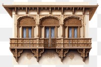 PNG Intricate wooden balcony design