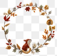 PNG Handcrafted autumn wreath embroidery