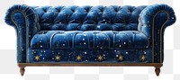 PNG Blue sofa mockup furniture couch.