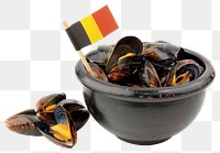 PNG Belgian mussels in black bowl