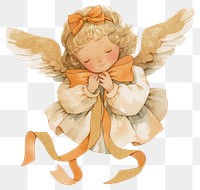 PNG  Cute angel with orange bow