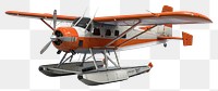 PNG  Orange seaplane with pontoons