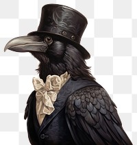 PNG  Elegant raven in formal attire