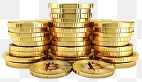 PNG Golden Bitcoin stacks wealth symbol