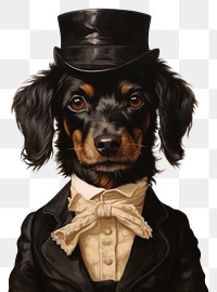 PNG  Dapper dog in formal attire