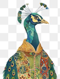 PNG  Elegant peacock in vibrant attire