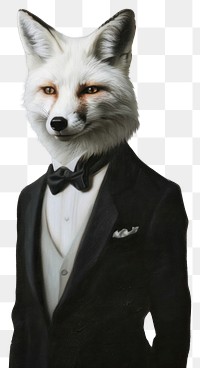 PNG  Elegant fox in formal attire