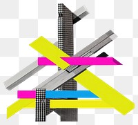 PNG Collage art of building and cmyk print marks symbol cross city.