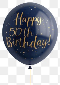 PNG  Elegant 50th birthday balloon