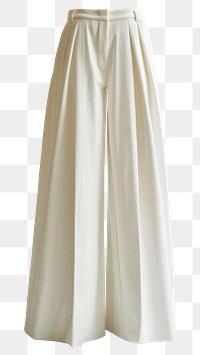 PNG Elegant wide-leg white trousers