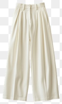 PNG Elegant wide-leg white trousers