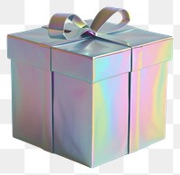 PNG Holographic gift box with bow